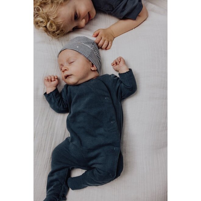 Gray Label | Baby Beanie GOTS Blue Grey/Cream