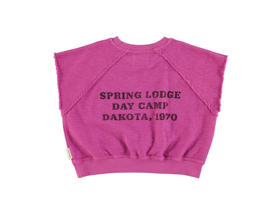 Piupiuchick | Sleeveless Sweatshirt Fuchsia "3" Print