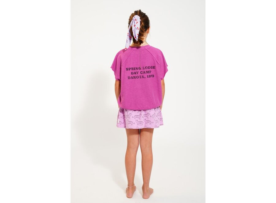 Piupiuchick | Sleeveless Sweatshirt Fuchsia "3" Print