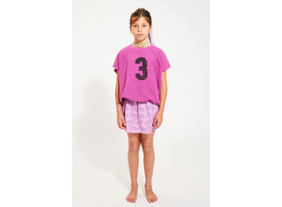 Piupiuchick | Sleeveless Sweatshirt Fuchsia "3" Print