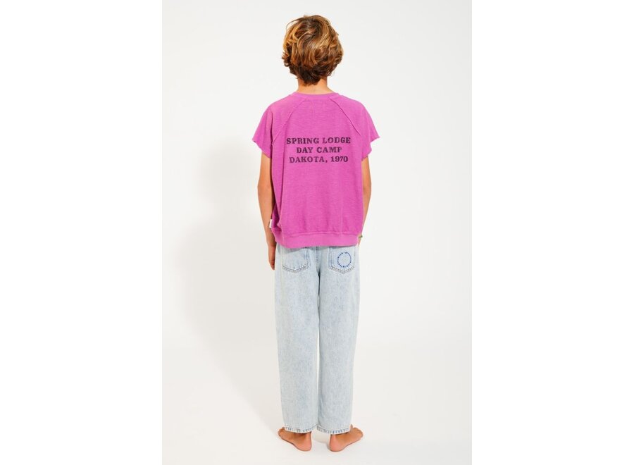 Piupiuchick | Sleeveless Sweatshirt Fuchsia "3" Print