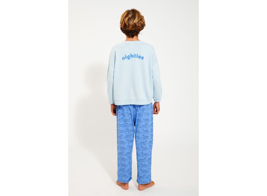 Piupiuchick | Sweatshirt Light Blue Multicolor Wave Print