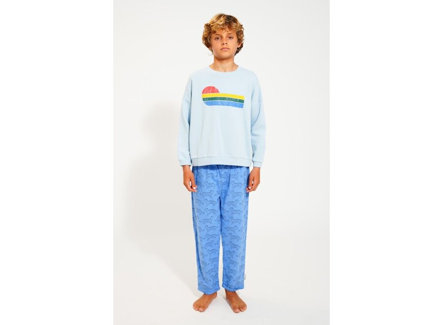 Piupiuchick | Sweatshirt Light Blue Multicolor Wave Print