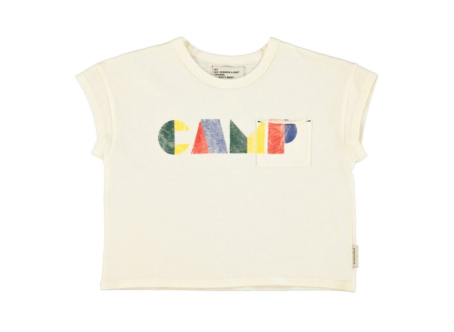 T-Shirt Ecru Multicolor "Camp" Print