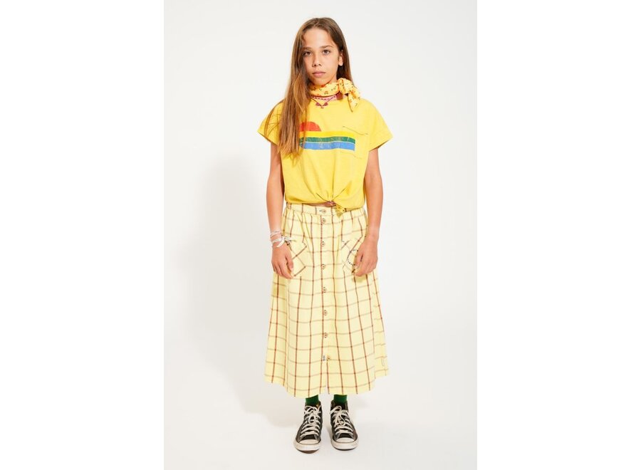 Piupiuchick | T-Shirt Yellow Multicolor Wave Print