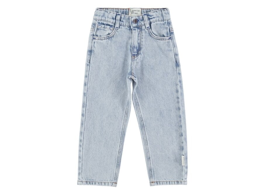 Unisex Trousers Washed Blue Denim
