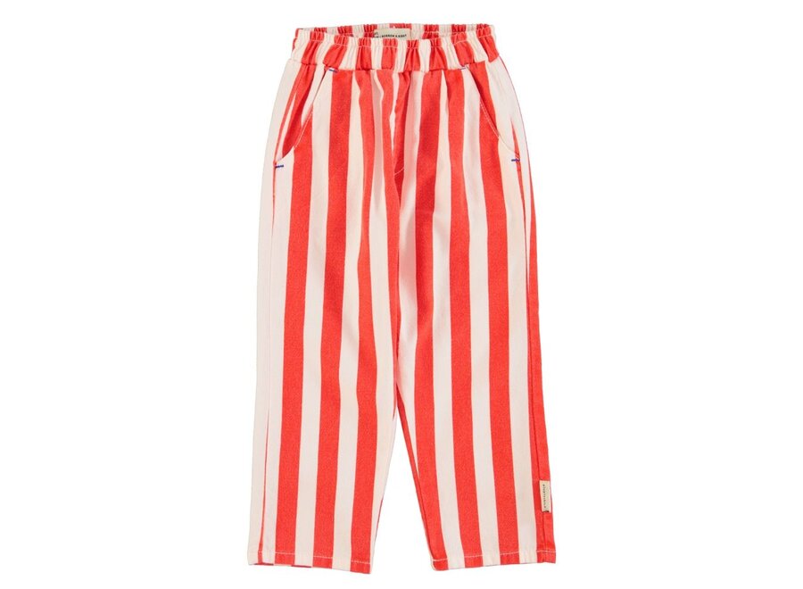 Piupiuchick | Unisex Trousers White & Red Stripes