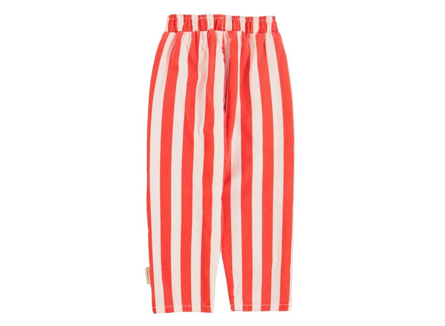 Piupiuchick | Unisex Trousers White & Red Stripes