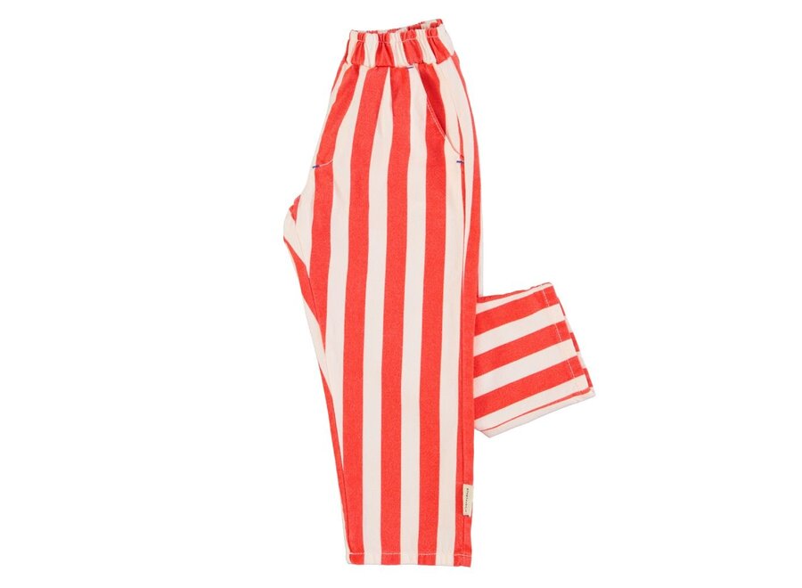Piupiuchick | Unisex Trousers White & Red Stripes