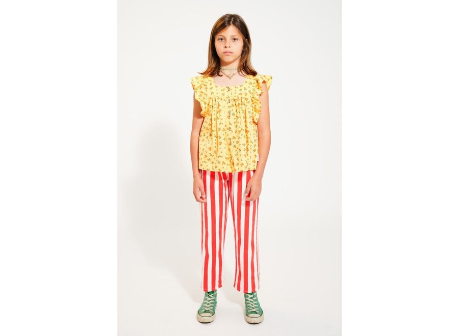 Piupiuchick | Unisex Trousers White & Red Stripes