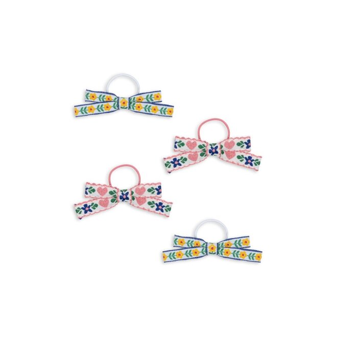 Konges Sløjd | 4 Pack Mini Bow Elastic White/Rose