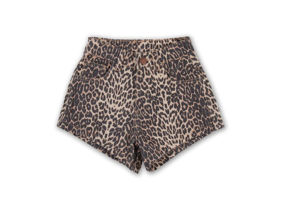 Jeans Short Leopard AOP