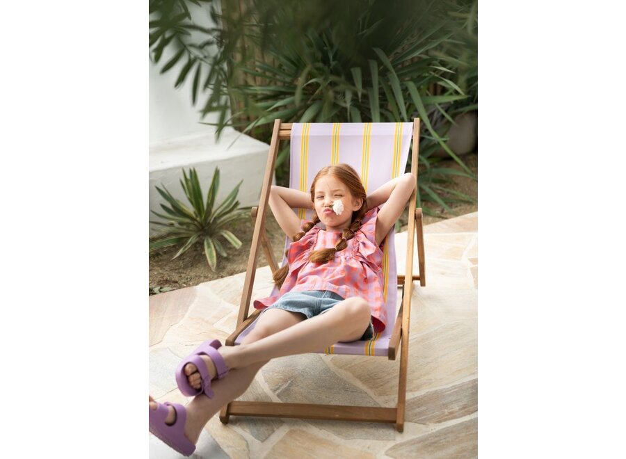 Petit Blush | Ruffle Blouse Check Gamba / Hortensia