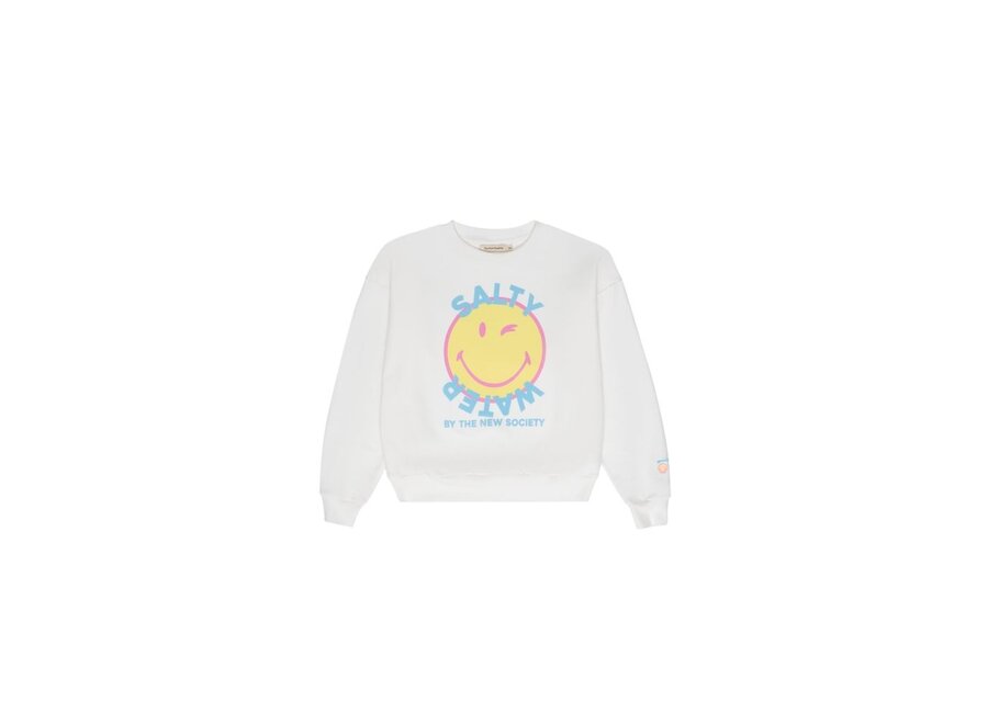 The New Society | Smiley Sweater Salty Water White