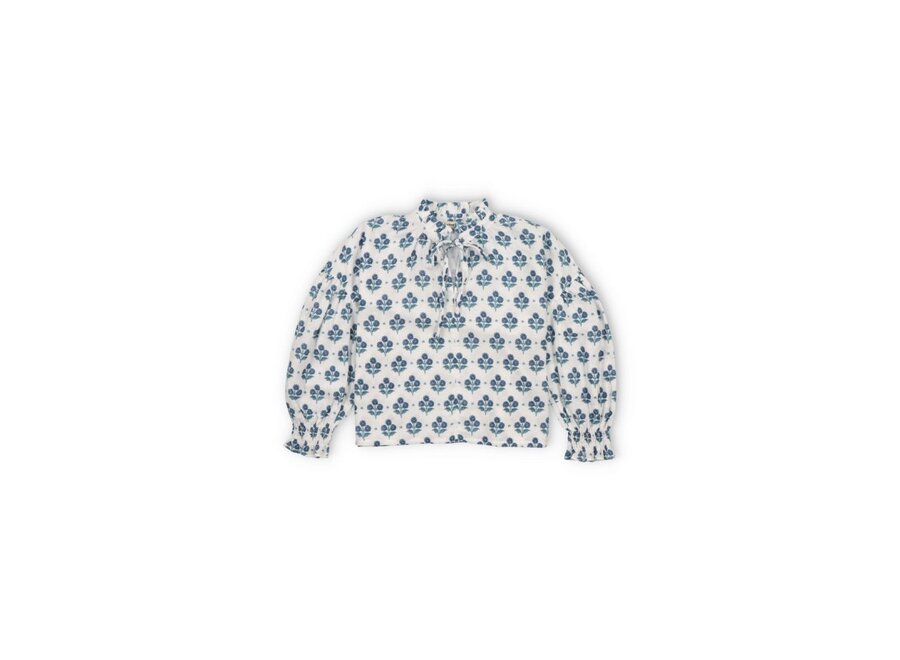 The New Society | Eleni Blouse Hyacinth Print