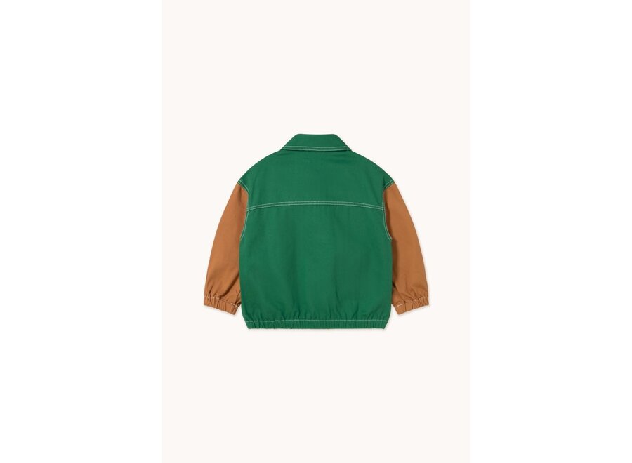 Tinycottons | Color Blocked Jacket Dark Emerald/Brown