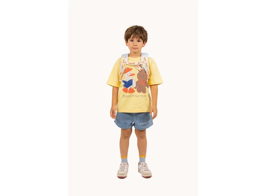 Tinycottons | Graphic Denim Short Light Blue Denim