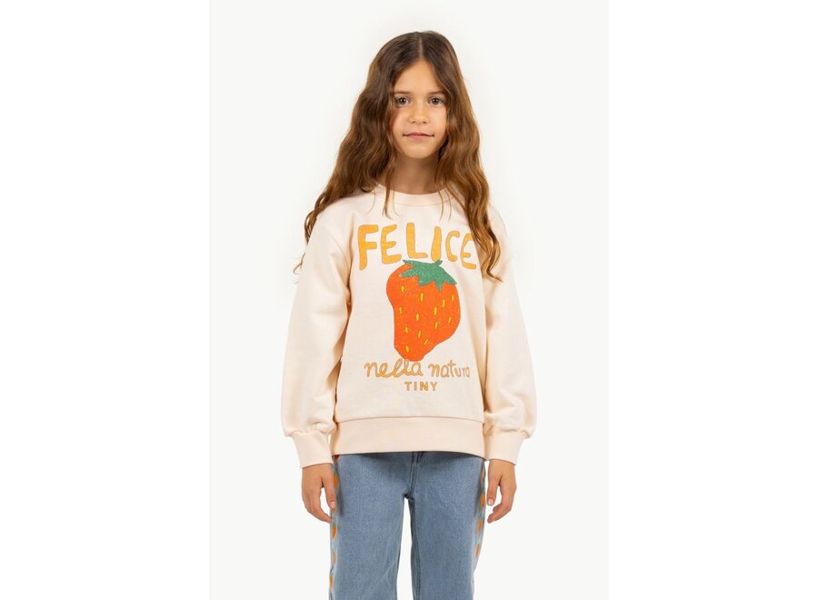 Tinycottons | Strawberries Embroidered Jeans Light blue Denim