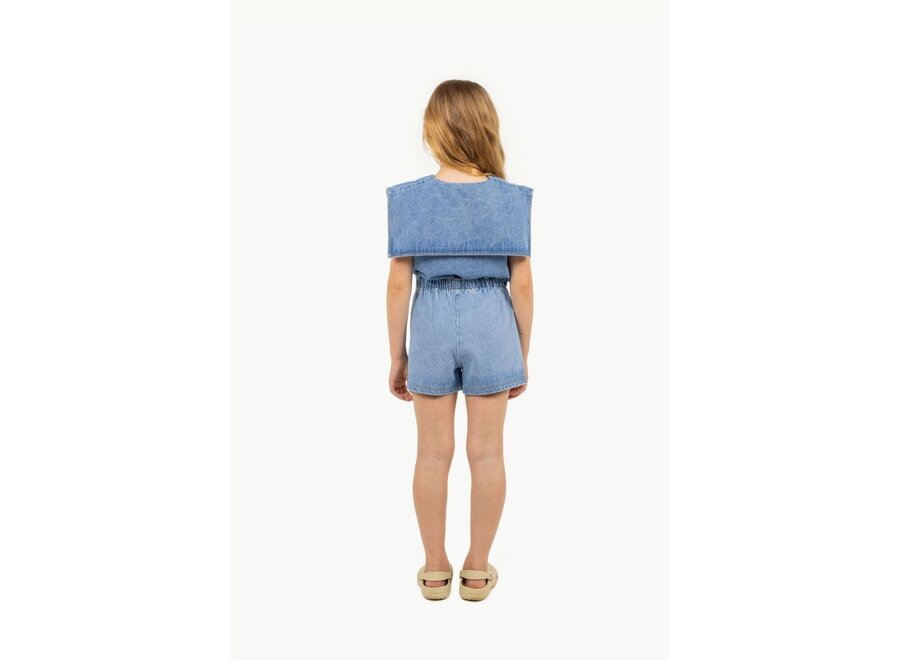 Tinycottons | Strawberries Woven Short Light Blue Denim