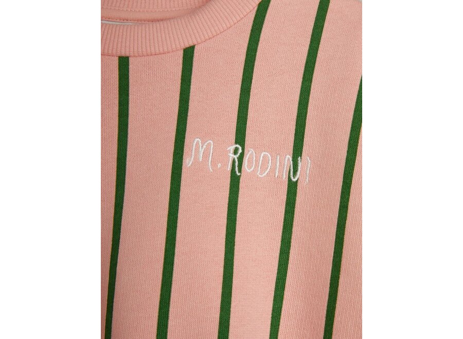 Mini Rodini | Vertical Stripe Aop Sweatshirt Pink