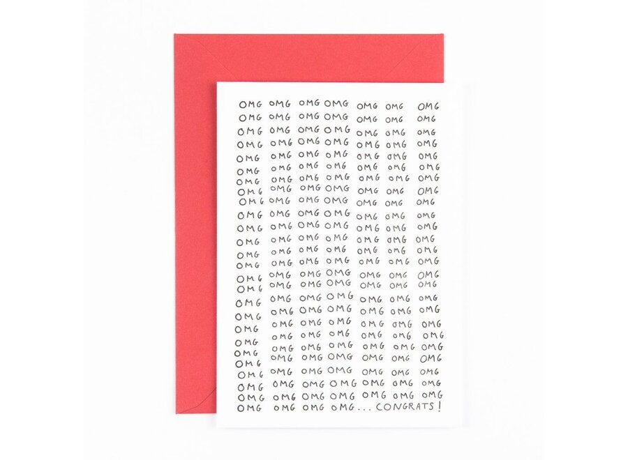 Letterpress Card ‘OMG… congrats’