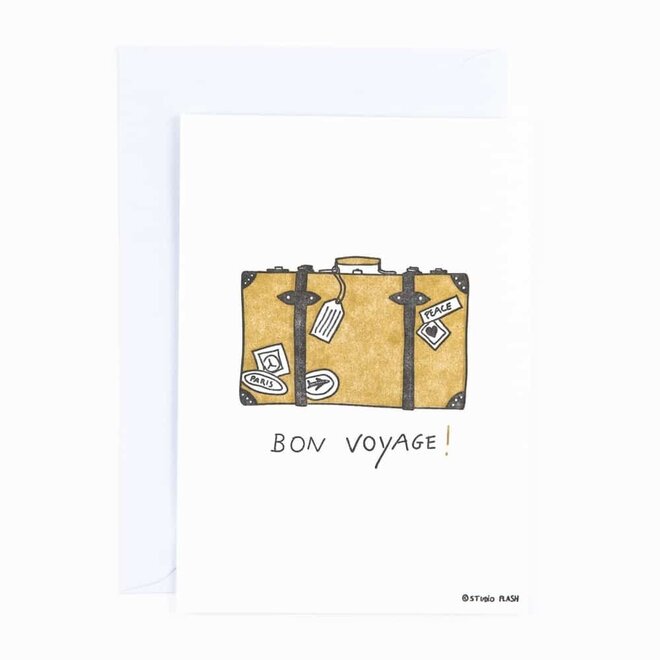 Letterpress Card ‘bon voyage’