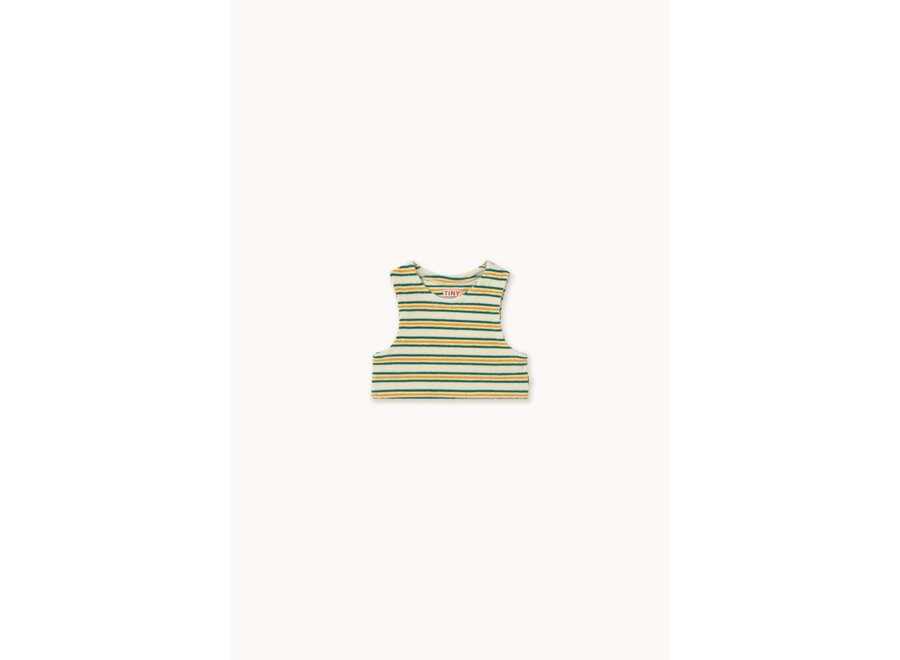 Stripes Multicolor Sleeveless Tee Light Cream