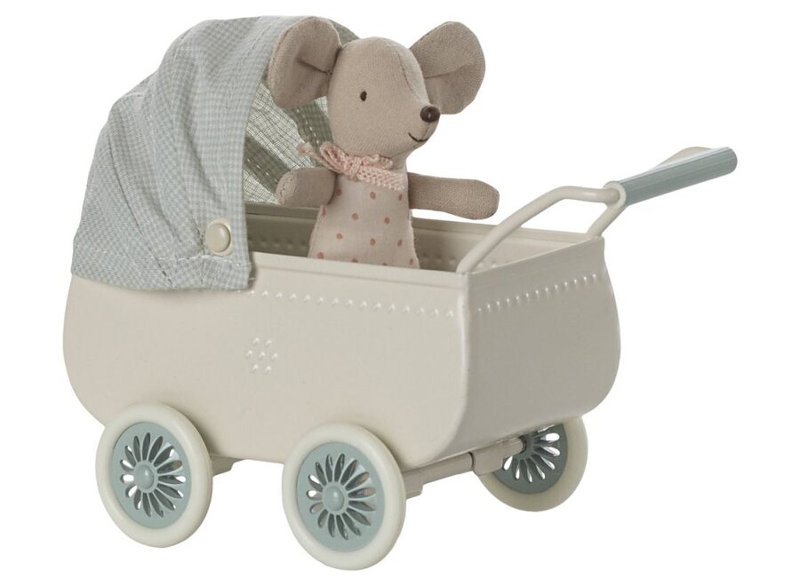 Pram with baby mouse Mint