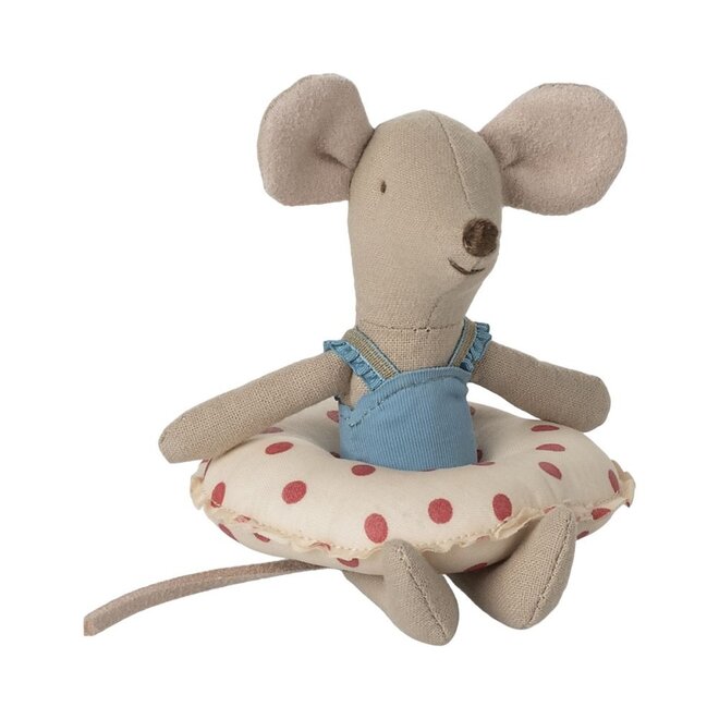 Maileg | Beach Mouse With Float Little Sister Red Dot