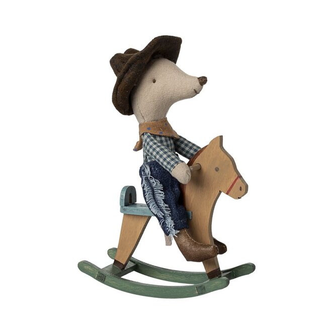 Cowboy Mouse On Rocking Horse Little Brother