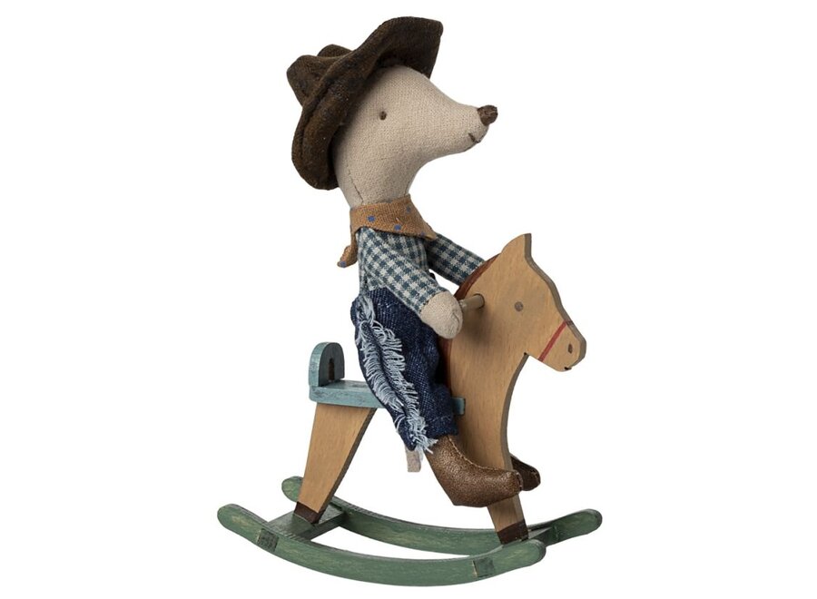 Cowboy Mouse On Rocking Horse Little Brother