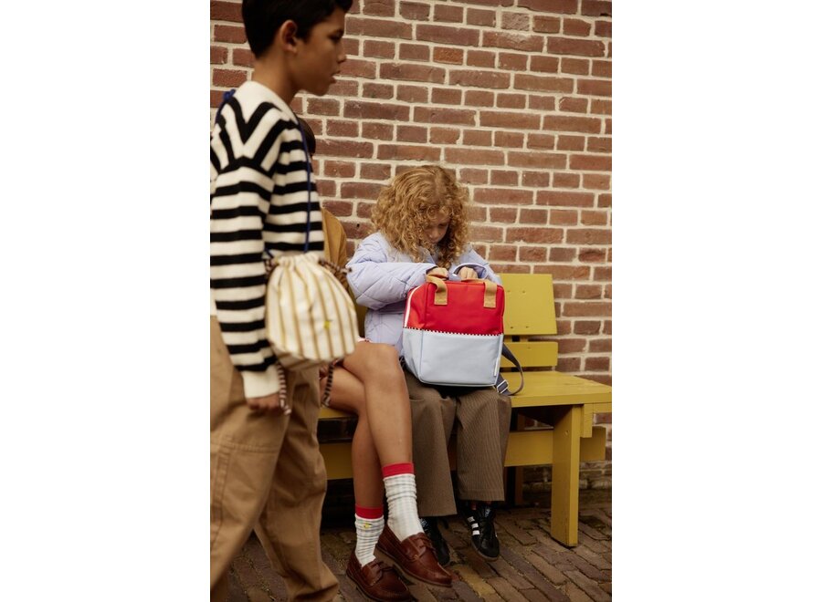 Sticky Lemon | Backpack Small Wonders Colourblocking Red Hat + Zissou Blue