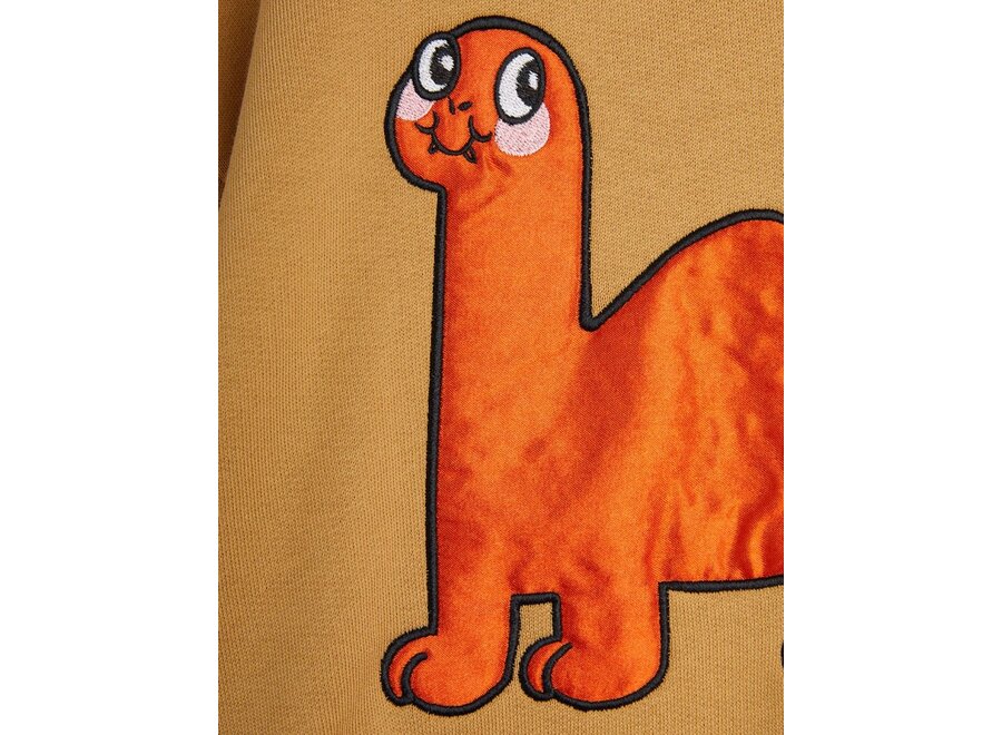 Mini Rodini | Dino Application Red Sweatshirt Beige