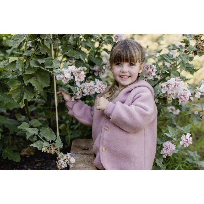 Engel | Hooded jacket rosewood mélange