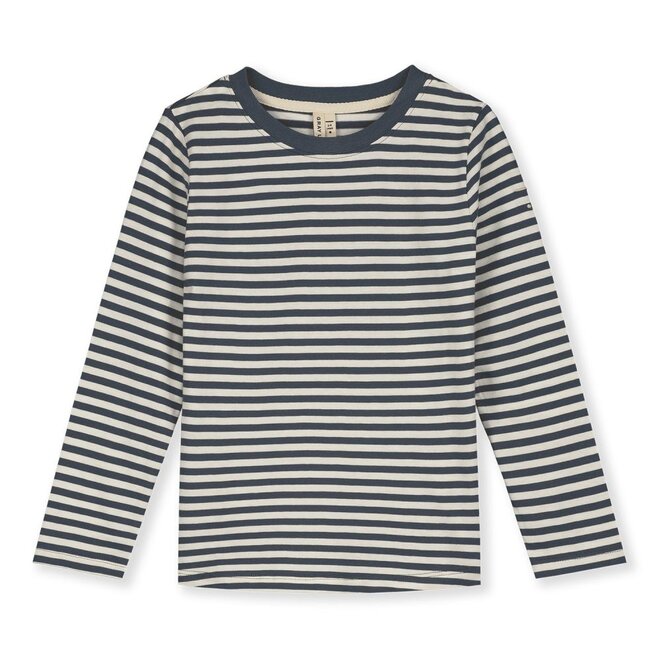 Longsleeve Tee GOTS Blue Grey Cream