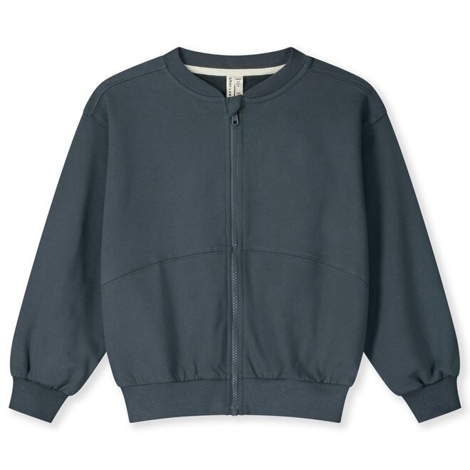 Gray Label | Bomber Sweatshirt With Zip GOTS Blue Grey