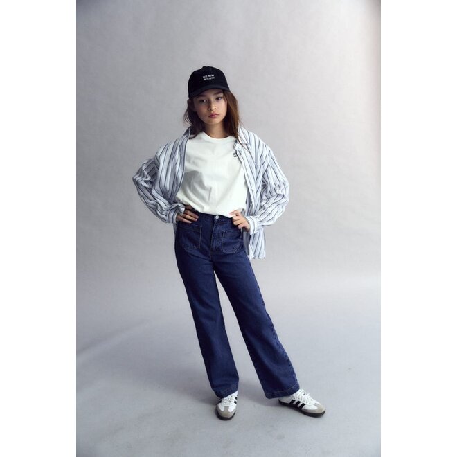 The New Society | Estela Teen Shirt Infinite Navy Stripes