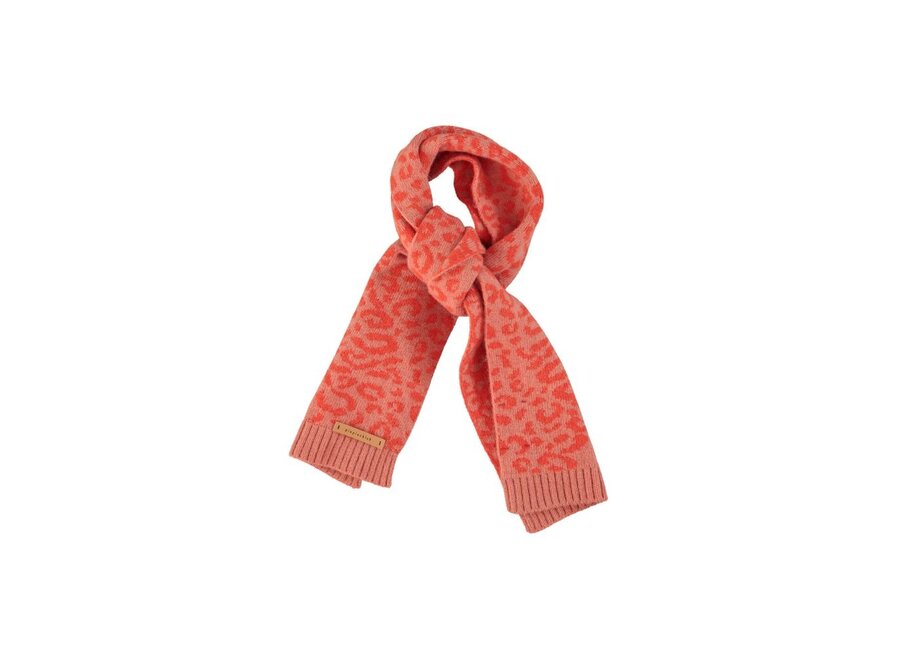 Piupiuchick | Knitted Scarf Pink Animal Print