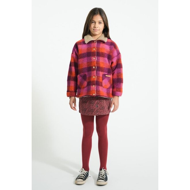 Piupiuchick | Short Skirt Bordeaux Zebra Print