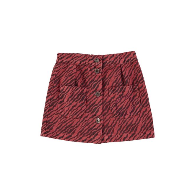 Piupiuchick | Short Skirt Bordeaux Zebra Print