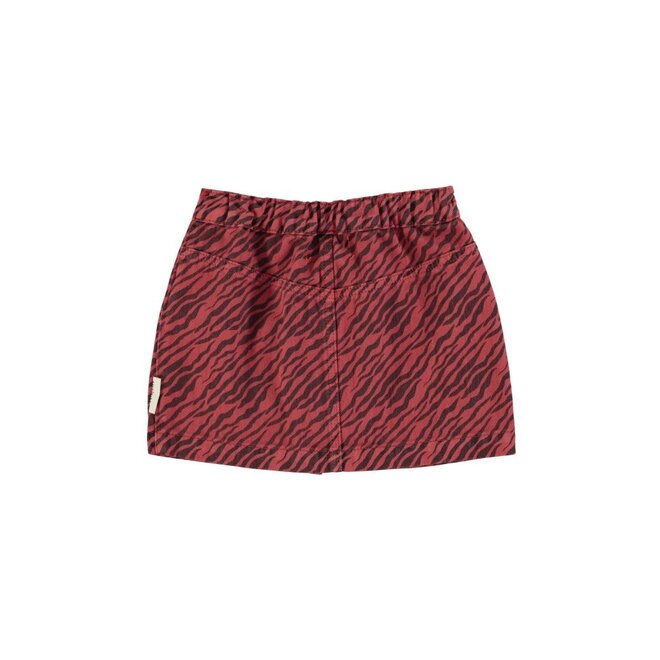 Piupiuchick | Short Skirt Bordeaux Zebra Print