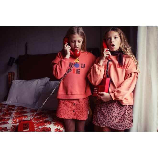 Piupiuchick | Short Skirt Raspberry Black Flowers