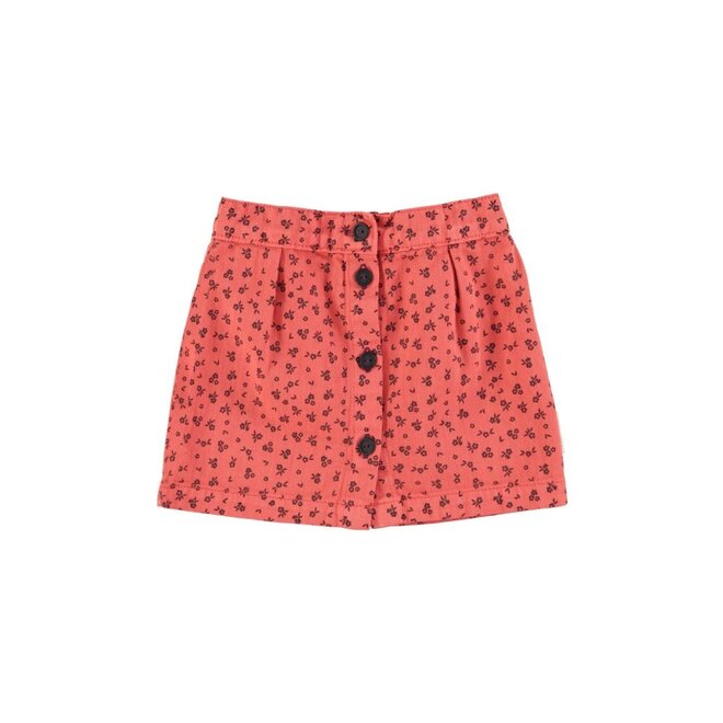 Piupiuchick | Short Skirt Raspberry Black Flowers