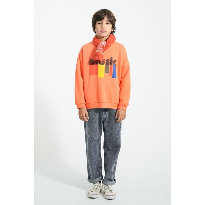 Piupiuchick | Sweatshirt Orange "Music" Print