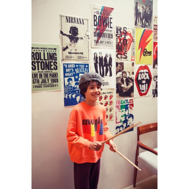 Piupiuchick | Sweatshirt Orange "Music" Print