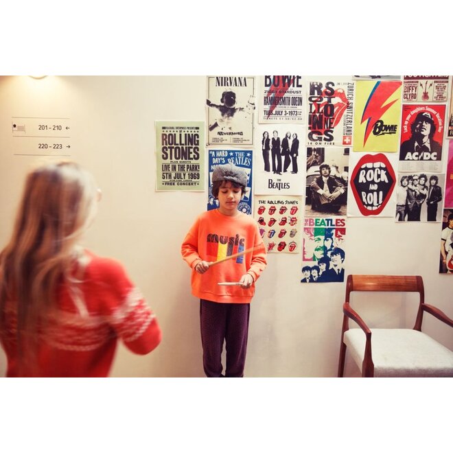 Piupiuchick | Sweatshirt Orange "Music" Print