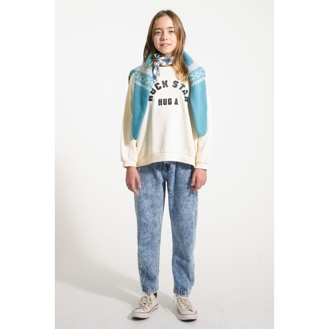 Piupiuchick | Sweatshirt Ecru "Rock Star" Print