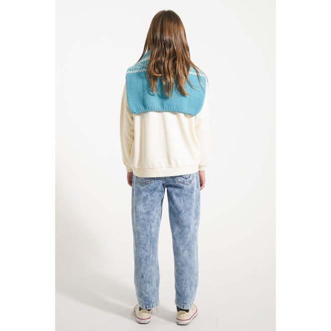 Piupiuchick | Sweatshirt Ecru "Rock Star" Print