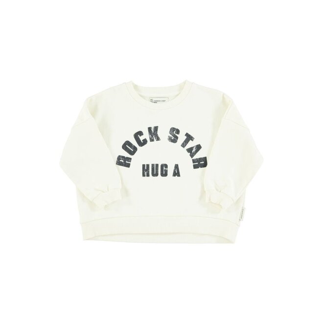 Piupiuchick | Sweatshirt Ecru "Rock Star" Print