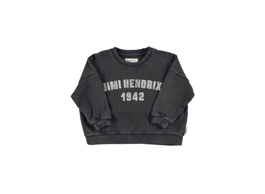 Sweatshirt Faded Black "Jimi Hendrix" Print